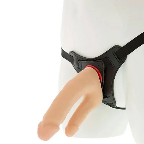 Real Feeling Double Strap-On Morbida – strap-on indossabile 6 pollici