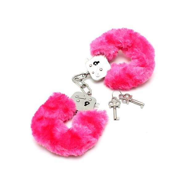 Manette Metallo Con Pelo Rosa – manette regolabili in metallo con rivestimento in pelo