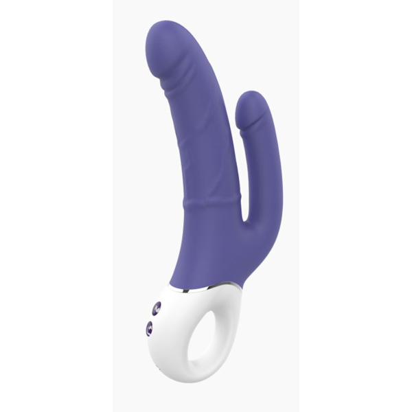 Vibratore Doppia Penetrazione Silicone Usb Viola – silicone, ricaricabile, colore viola