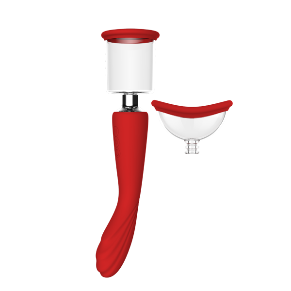 Vibratore Con Pompetta – silicone rosso con 2 motori