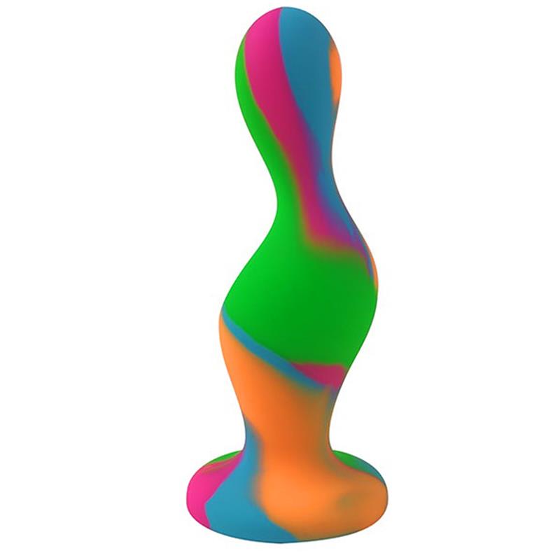Mixed Colours Anal Plug – 5 pollici, forma design, colore, taglia XS, consistenza dura