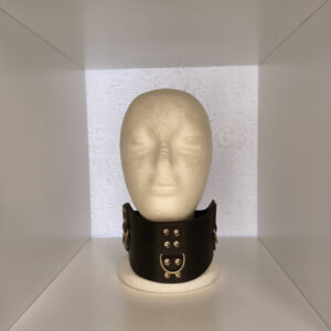 Collare Pelle Nero – collare costrittivo regolabile in pelle nera