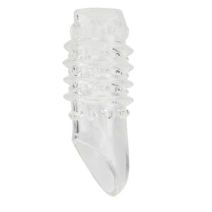 Guaina Aperta Alle Estremità Con Anello Per Testicoli E Stimolatori Esterni – trasparente, taglia S