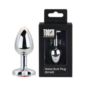 Plug In Metallo Argento con Brillantino a Forma di Cuore – 7,2 cm di lunghezza e 2,8 cm di larghezza