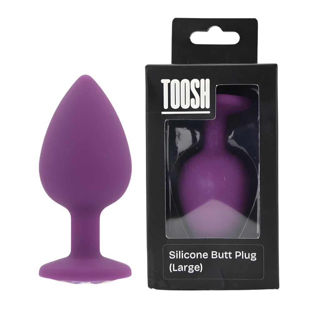 Plug In Silicone Viola con Brillantino – 9,4 cm di lunghezza e 4,4 cm di larghezza