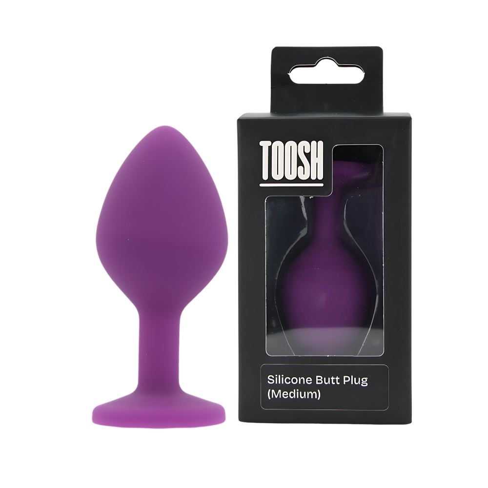 Plug In Silicone Viola Con Brillantino – 8,2 cm di lunghezza e 3,4 cm di larghezza