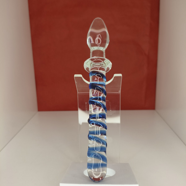 Stimolatore Vetro Blu – stimolatore anale in vetro trasparente