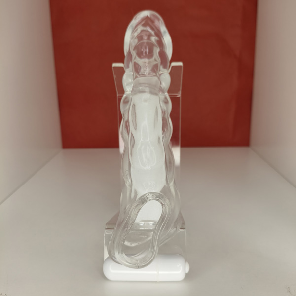 Prolunga Con Glande Vibrante – 21 cm (9 cm indossabili) con anello per testicoli