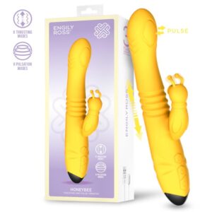 Honeybee Vine – Rabbit giallo con funzione thrusting da 23,5 cm e diametro di 3,7 cm