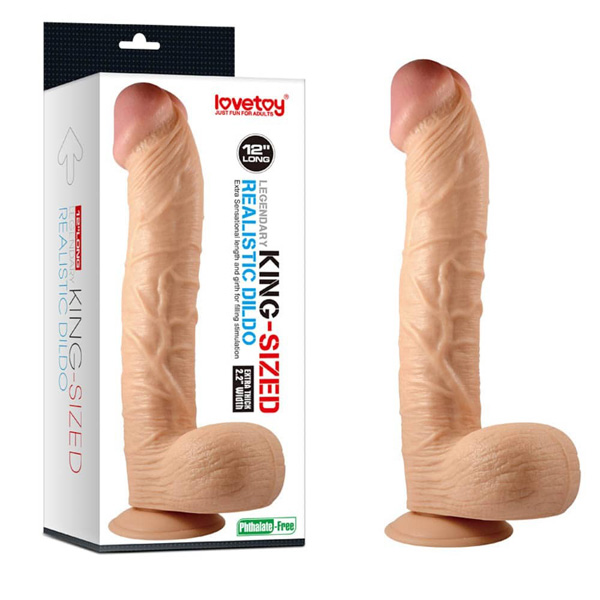 Fallo Realistico Ventosa Con Testicoli – 12 pollici e diametro 5,5 cm